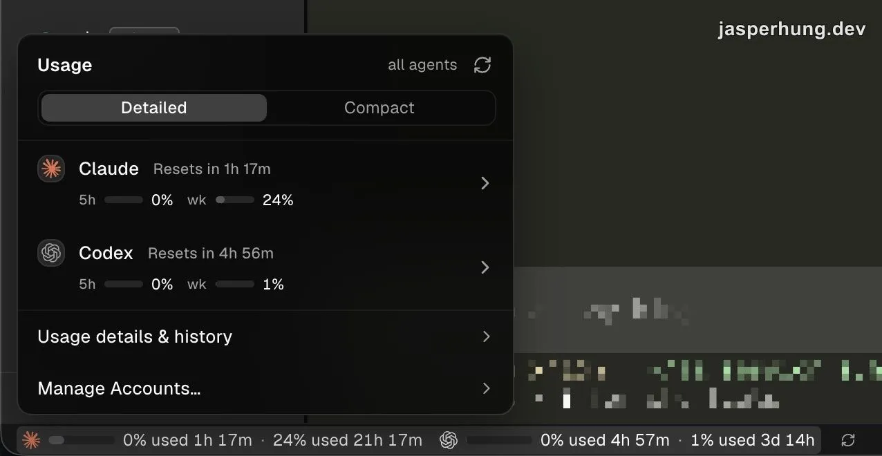 Orca Agent Usage bar