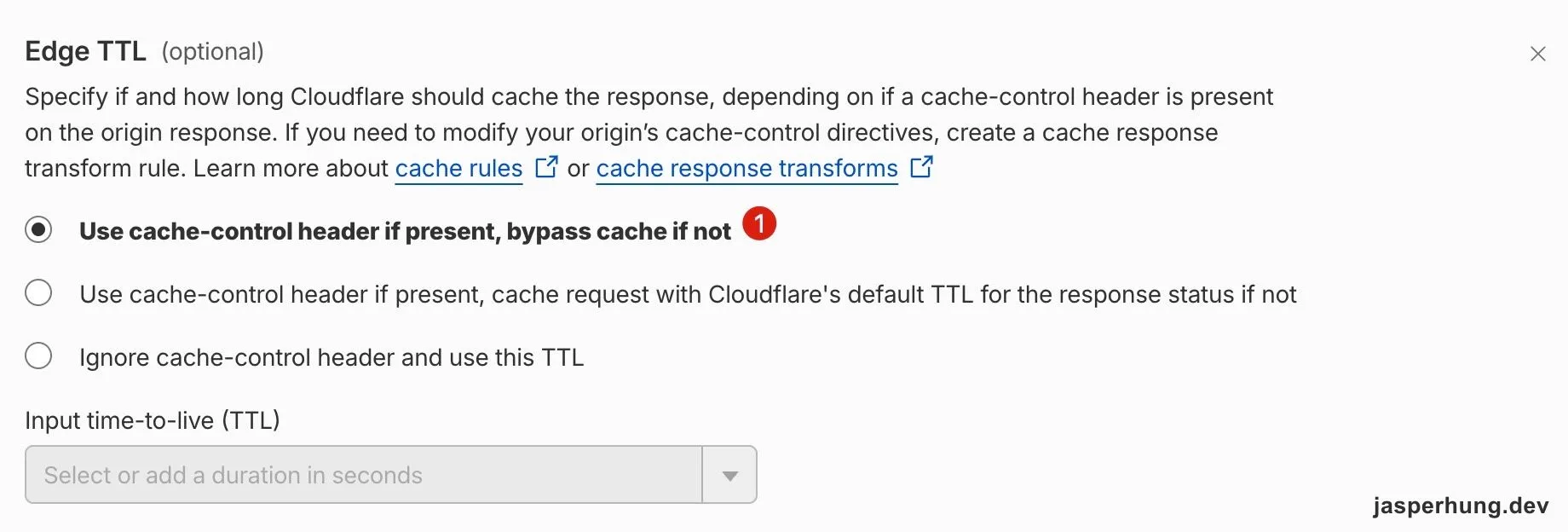 Cloudflare Cache Rule 使用 origin 的 cache-control header