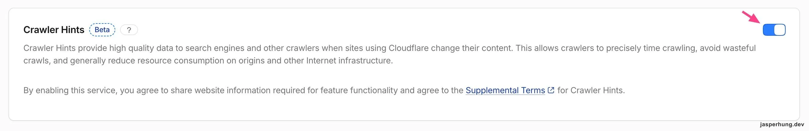 Cloudflare Crawler Hints 已啟用