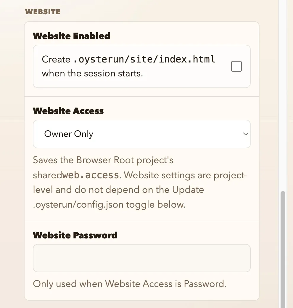 Oysterun 的 Website 設定